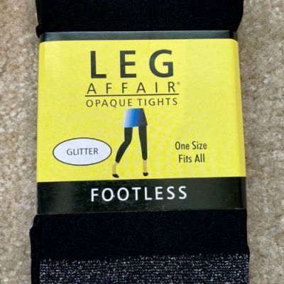 Leg Affair Opaque Tights Glitter Footless One Size Fits All Black